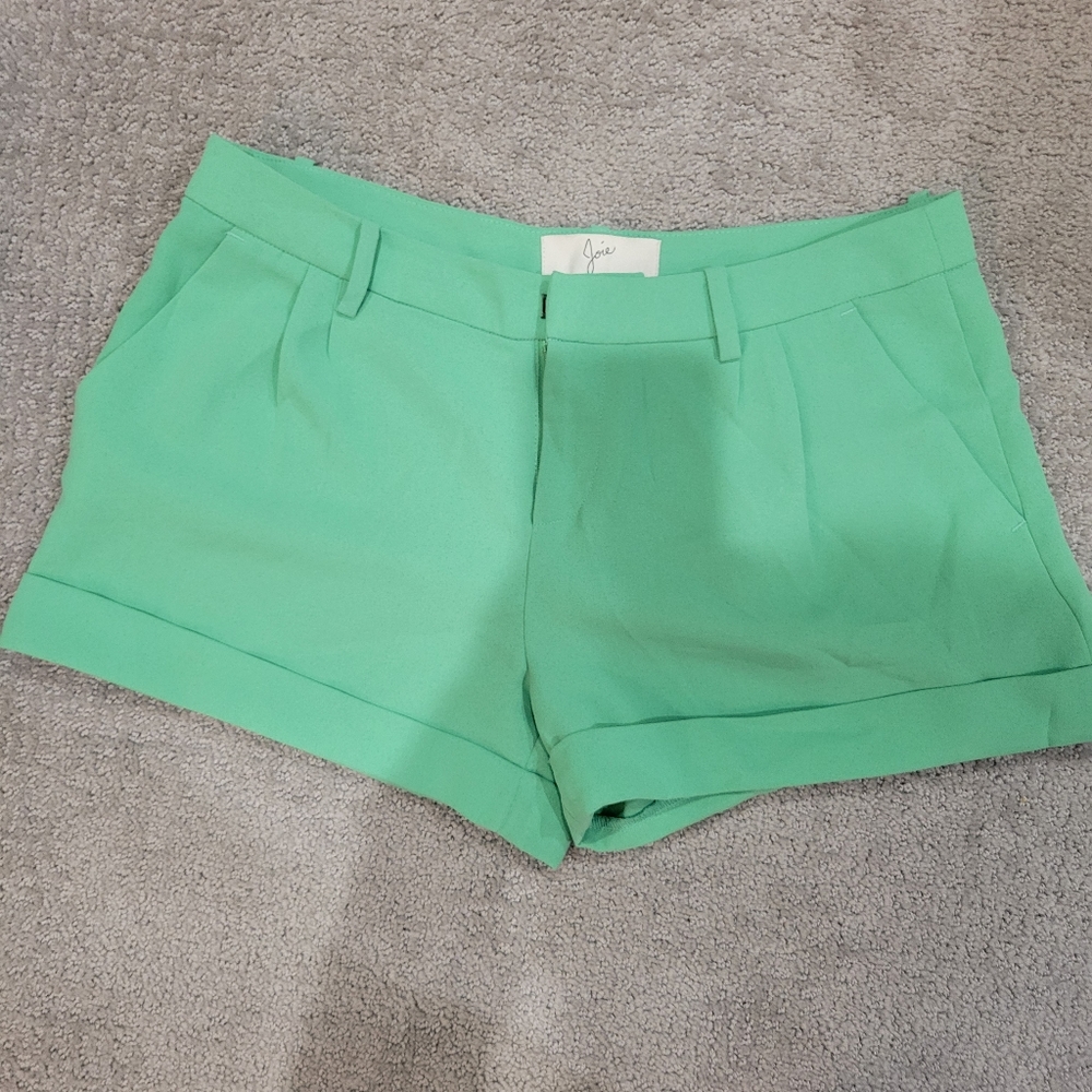 Joie mint green pleated shorts
